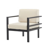 27.7'' Modern Outdoor Lounge Chair with Aluminum Frame, Weather-Resistant Cushions, Sleek Design, N767P237029B