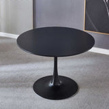 42.1"Black Tulip Table Mid-century Table for 4-6 people With Round Mdf Table Top, Pedestal W23435248