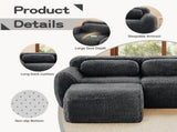 2-seater Modular Sectional Sofa Couches,Soft Fluffy Plush Fabric Bottom Anti-Slip Design,32D High W714P380187