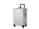 4-in-1 Draw-bar Style Interchangeable Aluminum Rolling Makeup Case Silver 11970627