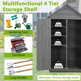 Outdoor Storage Cabinet, Garden Wood Tool Shed, Outside Wooden Shed Closet with Shelves and Latch 39850941
