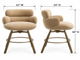 Jena Taupe Chenille & Bronze Bar Chair w/Swivel B2726P618518