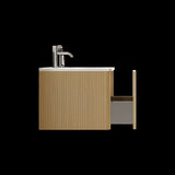 U055-Etna24W-306 Etna 24" Striped Natural Oak Bathroom Vanity with White Ceramic Sink, Wall Mounted W1865P164724