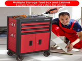 28 Inch 3-Drawer Rolling Tool Chest with Wheels, Steel Tool Cabinets with Drawers, Liners and W3037P309498