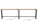 2 Pack 39.4" Narrow Console Sofa Table with Power Outlets and USB Ports, Long 25208205