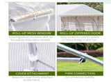 Outdoor Walk-In Tunnel Greenhouse Hot House with Roll-up Windows, Zippered Door, PE Cover 11.5' x 69849506