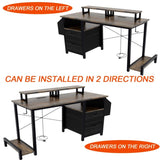 47.27"office desk with power outlet, 2 Monitor Stands and USB Ports,Gaming Desk with Storage W2887P239380