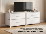 2-Pack  2/4-Drawer Dresser with Metal Frame & Wood Top, Fabric Storage Organizer,White 21208548