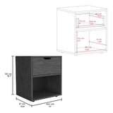 Aberdeeen 19.7-Inch High Nightstand End Table with Open Shelf B200P173172