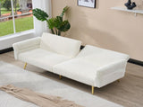 79 inch corduroy sofa bed, foldable double sofa bed with folding armrests, suitable for living rooms W2290P250580