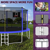 14FT Trampoline ,Sports Fitness Trampolines with Enclosure Net, Recreational Trampolines for Outdoor W1163120240