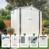 6X4 FT Metal Outdoor Storage Shed,Tool Shed with Pitched Roof Watertight with Positive Window and W3213P309060