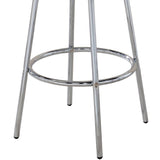 ZNTS Werner Glossy White and Chrome Round Bar Table B062P145619