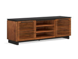 63 inch TV Stand Console for TVs up to 70 inches, No Assembly Required, Black with Bourbon Finish B108P160162