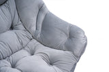 Living Room Chairs Modern Cotton Fabric Lazy Chair, Accent Contemporary Lounge Chair, Single Steel W1899P149718