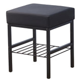 Velvet Vanity Footstool Ottoman 13" x 13" x 16", Soft Padded Seat with Furry Velvet Cover, Modern 41725909