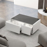 Modern Smart Coffee Table with Built-in Fridge, Bluetooth Speaker, Wireless Charging, Touch Control W1172P178882
