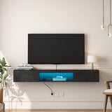 ZNTS Floating TV Stand Wall Mounted with 16 Color LEDs,63" Modern TV Stand, Floating TV Cabinet W1321104202