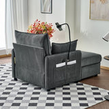 55" Oversized Chaise Lounge Chair Indoor with Ottoman and Storage , Comfy Corduroy Single Sofa, W3373P330165