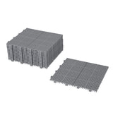 12 x 12 Inch Gray Interlocking Deck Tiles Plastic Waterproof Outdoor All Weather Anti-slip Bathroom 55281923