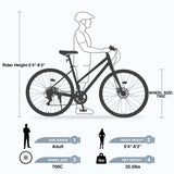7 Speed Hybrid bike Disc Brake 700C Road Bike For men women's City Bicycle W1019P154032