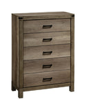 1pc Contemporary Five Drawer Chest Bedroom Solid Wood Wooden Brown Melamine Finish Rustic B011P228965