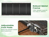 58" Brown PE Rattan Raised Garden Bed with Trellis Adjustable Foot Pads Outdoor Planter Box 69776935