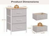 Fabric Storage Drawer Bedroom Dresser, Fabric Dresser for Closet, 3 Fabric Dresser with 99536759