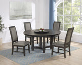 1pc Transitional Round Table with Lazy Susan Dark Brown Finish Single Pedestal Wooden Dining Room B011P207874
