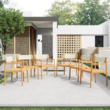 CREATIVE BRAIDED ACACIA WOOD OUTDOOR TABLE AND CHAIRS WITH ARMRESTS, SUITABLE FOR OUTDOOR N770P269704W