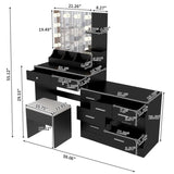 Large Makeup Vanity with Lights, Vanity Table with Charging Station, Vanity Desk with Mirror and 10 85628342