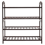 ZNTS Concise 12-Batten 4 Tiers Bamboo Shoe Rack Coffee 55358061