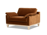 Pasadena 36" Wide Modern Farmhouse Accent Arm Chair, Burnt Orange Performance Velvet B2719P385739