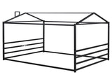 Metal House Shape Platform Bed, Black, Queen MF314071AAB