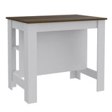 Cala Kitchen Island, Four Legs, Three Shelves -White / Walnut B20092012