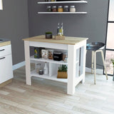 Brooklyn Kitchen Island, Three Concealed Shelves B128P148676