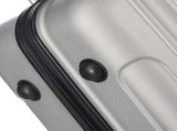 ABS Trolley Case 20in 24in 28in 3PCS Suitcase Set Striped Textured Suitcase Silver Gray 96290375