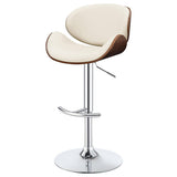 Ecru and Chrome Adjustable Bar Stool B062P153492