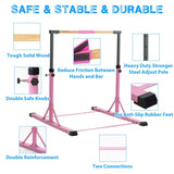 ZNTS Gymnastic Bar Set Gymnastics Horizontal Bar Gymnastics Kip Bar for Kids Home Use, Pink 46810802