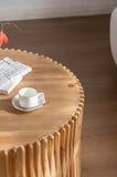 31.5" Retro Fashion Style Cylindrical Coffee Table with Vertical Texture Relief Design,Suitable for W757P183279