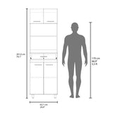 Sicilia Pantry Cabinet Freestanding Kitchen Storage Unit For Food, Dishes, Or Appliances, White/ B200P335383