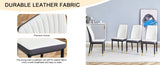 4 Dining Chair Set, White Grey Dining Chair Set, High Back Seat in PU Material and Sturdy Black W1512P355795