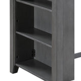 Graham 36" Gray Finish Small Space Counter Height Dining Table with USB Charging Ports and Shelves B061P159999