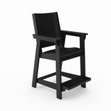 Black Modern Counter Chair Sleek HDPE Poly Lumber for Dining, Patio, and Garden Comfort B195P198783
