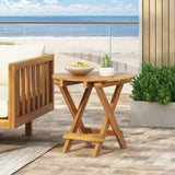 NO INSTALLATION REQUIRED, FOLDABLE AND ADJUSTABLE OUTDOOR ACACIA WOOD SIDE TABLE N770P261552T