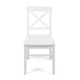 ZNTS Roshan Farmhouse Acacia Wood Dining Chairs, White 62888.00WHI