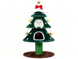 54 Christmas Cat Tree Tower, Holiday Tree Shaped Cat Furniture with 2 Washable Plush Condos, 00374784