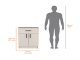 Ivory and Natural Oak 2-Door Kitchen Pantry with 1 Drawer B062P227649