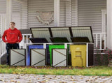 Garbage Bin Shed Stores 3 Trash Cans with Pneumatic Support Rod, with Lockable Doors & Waterproof W1598P357716