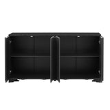 Sophisticated 4-Door Sideboard Adorned with Intricate Linear Accents and Luxurious N711P247438B